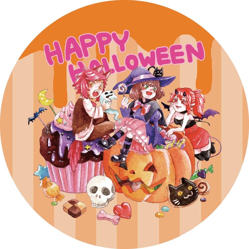 ハロウィーン缶バッジ 【いしなみいつき】 | CREATORS RUSH!! | ココノ商店